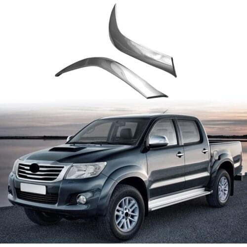 For Toyota HILUX VIGO 2012 ABS Chrome Front Headlight Lamp Cover Garnish Strip Eyebrow Cover Trim