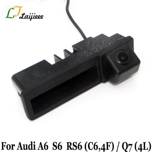 Car Trunk Handle Camera For Audi A6 C6 4F S6 RS6 2005~2011 / Auto Reverse Backup Rearview Camera For Audi Q7 4L 2005~15