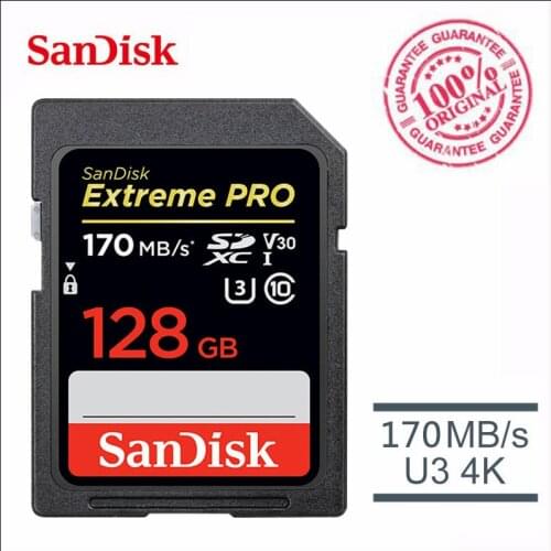 SanDisk 128gb sd card Extreme Pro flash memory card U3/U1 32GB 64GB 256GB 16GB Ultra video Card SD SDXC SDHC carte sd for camera