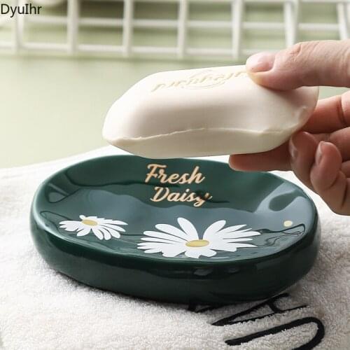 Daisy ceramic soap box small fresh soap dish soap box toilet bathroom light luxury style soap tray creative DyuIhr
