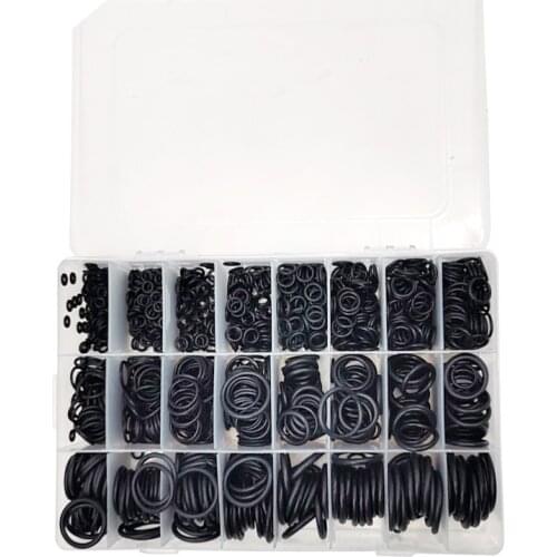 1200Pcs Black O-ring Seal Ring Kit 24 Size Thickness 1.5mm 2.4mm 3.1mm