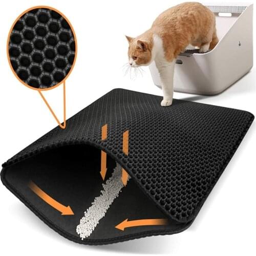 Pet Cat Litter Mat EVA Double-Layer Cat Bed Pads Waterproof Non-Slip House Clean Pad Trapper Mat Pet Litter Mat Cat Supplies