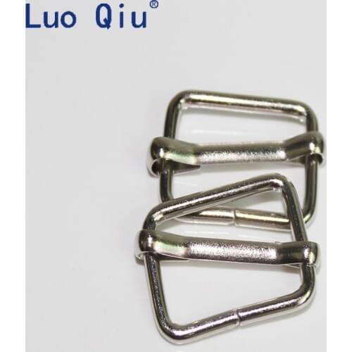 Luo Qiu 500 pcs/lot 20mm Silver Webbing adjustment buckle suspenders buckles Belt Slider Third gear deduction suspender clips