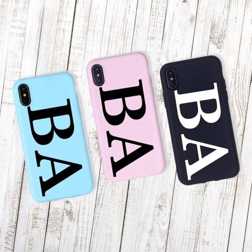 Personalized Customize Name Initials Soft Silicone Candy Case Funda Coques For iPhone 12 11 Pro XR 8 8Plus X XS Max 6S 7 7Plus