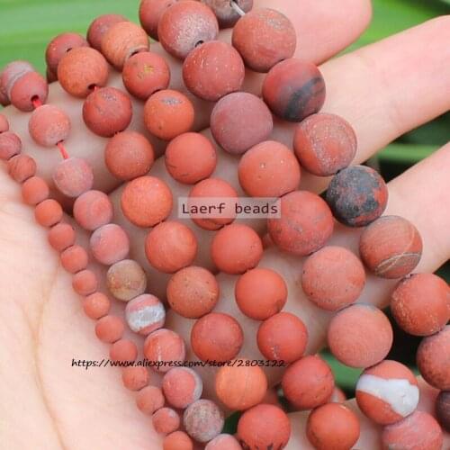 Fctory Price Natural Red Jasper stone 4-12mm Frost Matte Doll Polished Round Beads 15inch ,Wholesale For Jewelry Making