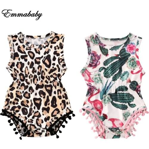 NEW 2020 Summer Newborn Infant Baby Girl Leopard/Cactus Romper Jumpsuit Outfit Clothes