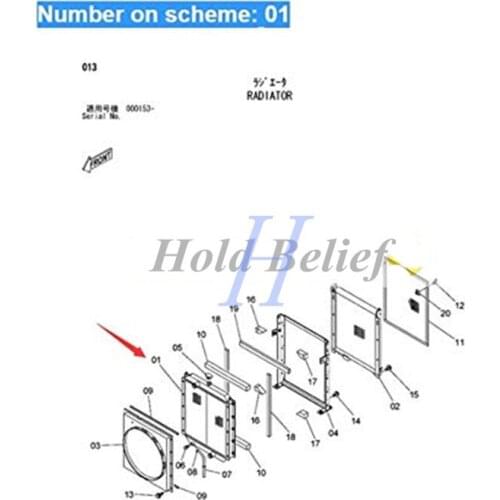 New Water Tank Radiator Core ASS'Y 4466040 For Hitachi ZAX450H ZAX470(DI)