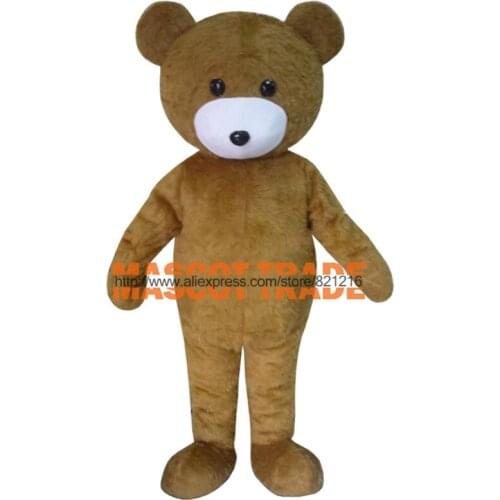 New Christmas Cartoon Character Brown Teddy Bear Mascot Costume Kids Party Costume