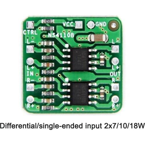 Differential Power Amplifier Board 2x18W Digital Class D/AB Audio Power Amplifier NS4110B Voltage 6-14V