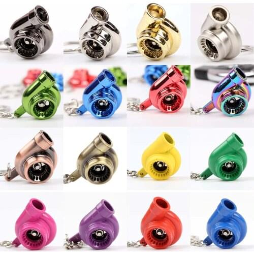 Sleeve Bearing Spinning Turbo Turbine Keychain Key Chain Keyring turbocharger Multiple Colors 1PCS