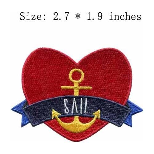 SAIL 2.7"wide embroidery patch for Treasure/national/heart