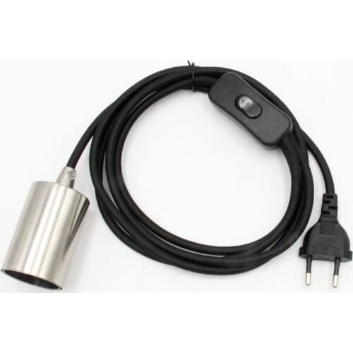 AC Power Cord With European Plug Line Switch E27 Vintage Lamp Socket Lamp Cord Sets