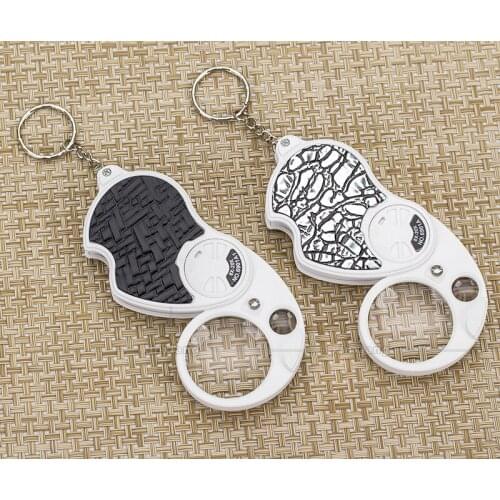 8X 20X Foldable LED Illuminated Jadeite Filter Jewelry Gem Identifying Inspecting Magnifier Magnifying Glass Loupe with Lamp