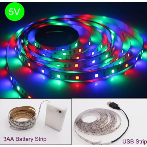 New SMD 2835 1M 2M 3M 4M 5M Led Strip Tape Light DC5V 12V 60leds/M Not-Waterproof IP20 Warm White/RGB Flexible rope stripe