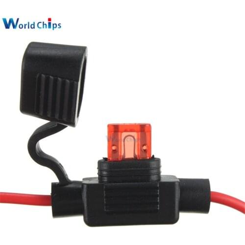Waterproof Power Socket Fuse Holder Adapter Blade Type with 10A AMP Fuse Wire For Car Automotive