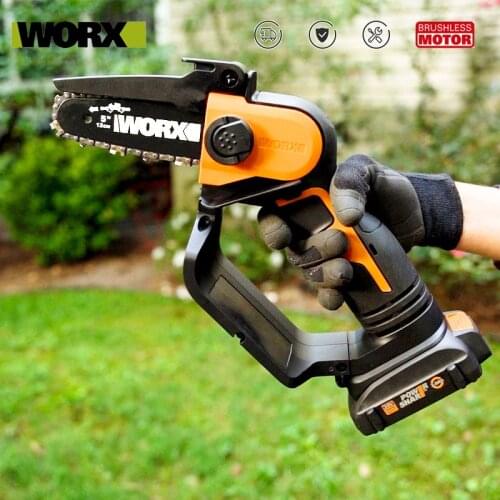 WORX WG324E Mini Chainsaw, Wood Cutting Electric Saw,Cordless Chain Saw,with 2.5Ah Battery and Charger ,Share 20v Green battery