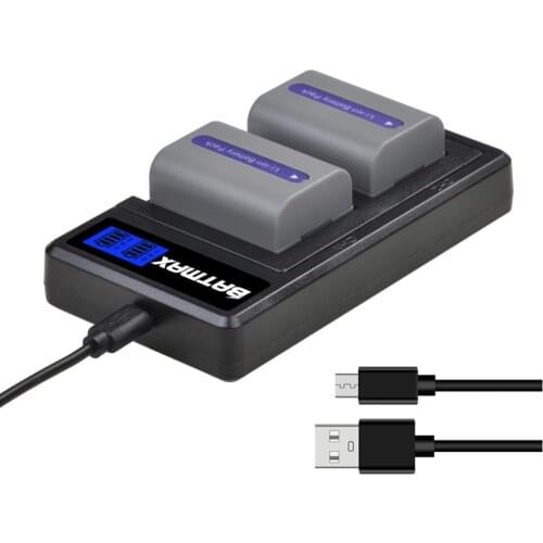 2Pcs NP-FP50 NP FP50 NPFP50 Battery + LCD Charger for Sony NP-FP30 NP-FP50 NP-FP60 NP-FP70 NP-FP71 NP-FP90 Sony DCR-SX40 SX40R