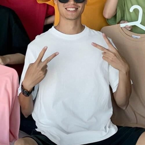 Plus Size Cotton Woman T Shirt Solid Color Loose Oversized T-Shirt Female Summer Short Sleeve Korean Top White Clothes