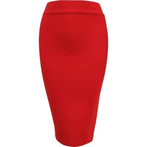 Women Celebrity Bandage Skirts 2020 Sexy Slim Pencil Skirt Knee Length Elastic Party Club Elegant Bodycon Summer Autumn Skirts
