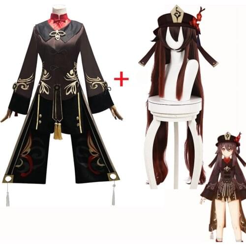 Genshin Impact Hutao Cosplay Costume Women/girls Loli Uniform Wig Set Anime Game Eye of God Halloween Party Costumes Accessories