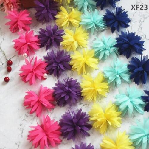 Zsbszc Explosive Magnolia Leaf 120D Chiffon 7.5cm 3D Flower Lace Garment Accessories Handmade DIY Accessories XF23