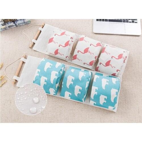 1PC Cotton Linen 3 Pocket Hanging Organizer Bag Door Wall Multi-layer Holder Makeup Jewelry Storage Box Home Decoration NX 045