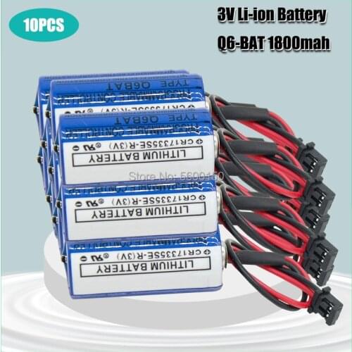 10PCS 3V Q6BAT 1800mAh Battery Replacement PLC Lithium-ion Li-ion Battery Servo CR17335SE-R Batteries For Ammeter CNC PLC Server