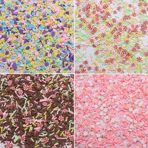100g/Lot Assorted Round Shaped Candy Clay Slices Soft Pottery Sprinkles for DIY Filling Accessories