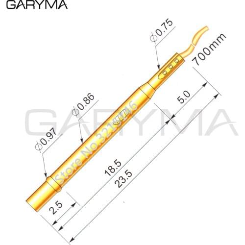 100Pcs R02-2W7 Pre-Wired Length 700m Test Probe Pogo Pin Receptacle Length 23.5mm Tool
