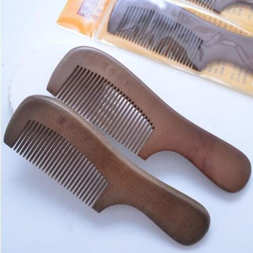 20pcs Natural Sandalwood Combs cepillo de pelo hairbrush Fine Tooth No-static Massage Hair Brush Health Wooden Comb long handle