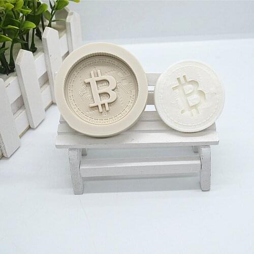 3D Bitcoin Shape Silicone Fondant Resin Sugarcraft Mold For Pastry Cup Cake Decorating Kitchen Tool
