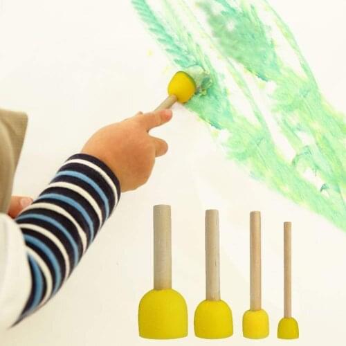 40Pcs/Set Round Foam Sponge Paint Brush Kids DIY Drawing Tools Painting Toy New