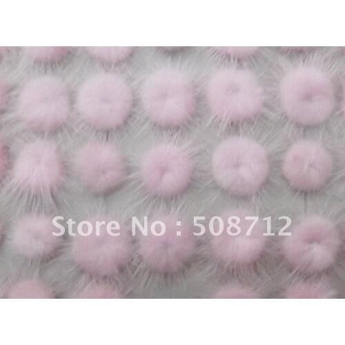 Free shipping!!!!500pcs mink fur ball embellishment sew trim for DIY craft hair accessory 30mm light pink