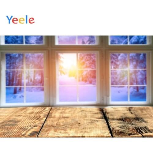 Christmas Window Sunlight Wooden Floor Forest Photocall Backdrop Photography Custom Photographic Background For Photo Studio