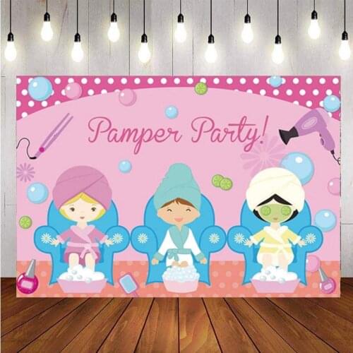 Photography Backdrop Spa Birthday Party Children Girls Custom Background Photo Studio Prop