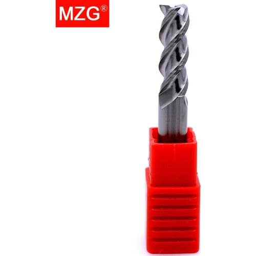 MZG 1PCS Aluminium Copper 3 Flute Cutting 75L 100L 150L HRC55 CNC Router Tungsten Steel Sprial Bit Milling Cutter End Mill