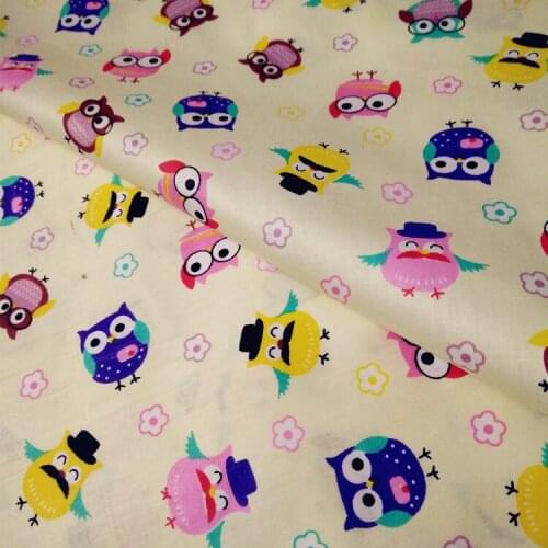 YY DIY So Cute Colorful Happy Owl Printed Cotton Fabric 50x160cm Bedding Quilting Clothing DIY fabric
