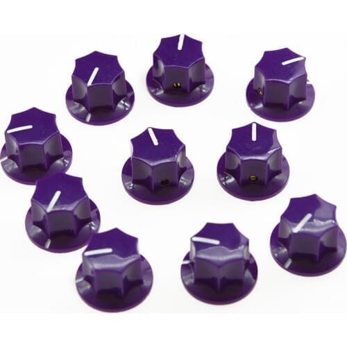 KAISH 10pcs USA Spec Large Knobs 1/4" MXR Style Jaguar Mustang Knob Purple
