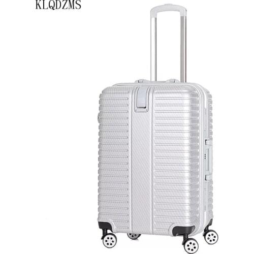 KLQDZMS 20"22"24"26"inch fashion PC Rolling Luggage Spinner Women Cabin Suitcase Wheels Men business Trolley case on wheel