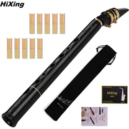 HiXing C Key Mini Pocket Saxophone Sax ABS Material with Mouthpieces 10pcs Reeds Carrying Bag Woodwind Instrument
