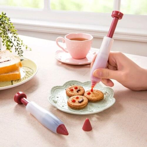 Cake Writing Decorating Pen Food Grade Silicone ChocOlate Squeezing Sauce Pen Baking Tool