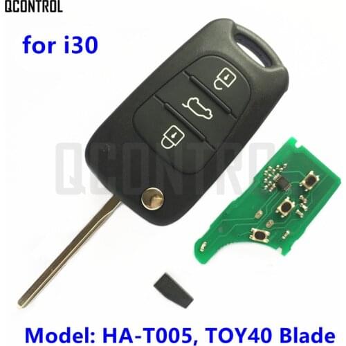 QCONTROL Remote Key HA-T005 CE0678 for HYUNDAI i30 Car 433MHz TOY40 Key Blade ID46 Chip