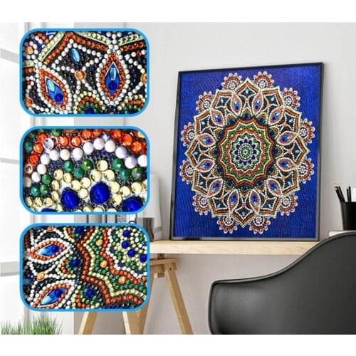 30x30cm 5D DIY Round Drill Special-shaped Diamond Painting Mandala Cross Stitch Kit Mosaic Diamond Art Embroidery Home Decor