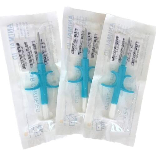 20pcs/Lot )2.12x12mm size FDX-B ICAR number ISO11784/5 RFID implant chip syringe Animal microchip syringe for pet dog cat fish