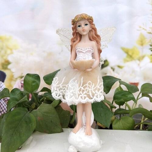Fairy Garden wedding decoration resin Angels Figurines decorative crafts Beautiful Girl home decoration Christmas gift diy wings