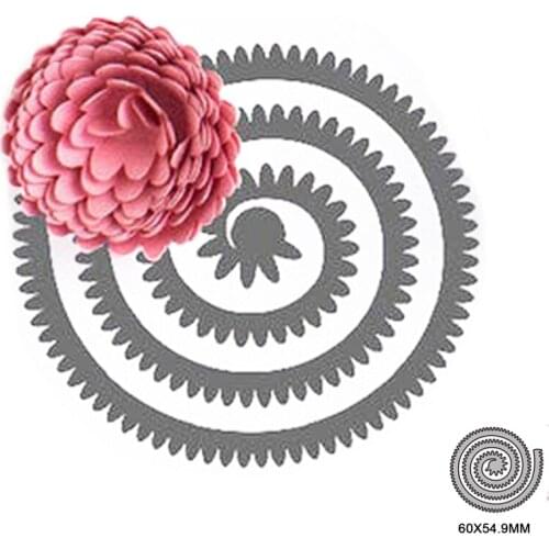 Spiral Flower Metal Cutting Dies for DIY Scrapbooking Album Paper Cards Decorative Crafts Embossing Die Cuts Christmas 2021new