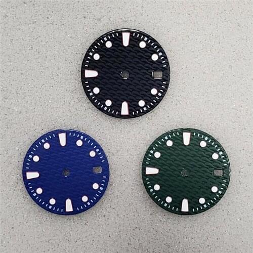 High Quality Simple 29MM Watch Dial Replacement No Luminous Corrugated Dial for NH35 7S25 Watch Movements