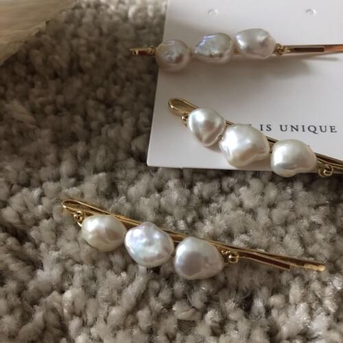 Natural freshwater pearls irregular shape hairpin simple fashion sweet Female Hair accessories 2019 Hot Selling for women/girls