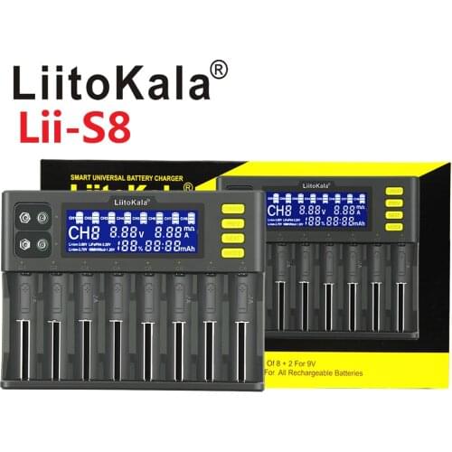LiitoKala Lii-PD4 Lii-PL4 lii-S2 lii-S4 lii-402 lii-202 lii-S8 lii-S6 battery Charger 18650 26650 21700 lithium NiMH battery