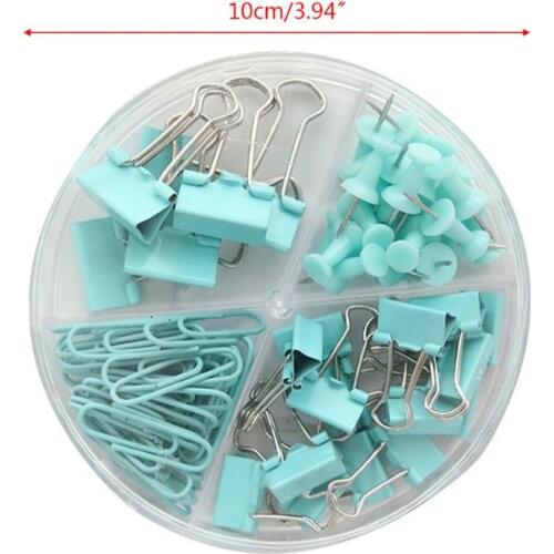 72pcs Multipurpose Metal Paper Clip Thumbtacks Office Document Long Tail Clips
